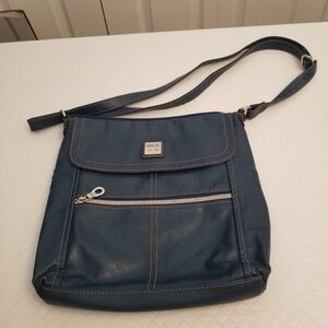 RELIC BlueFaux Leather Messenger Crossbody Bag Shoulder Purse 8.5” X 10.5 X 3